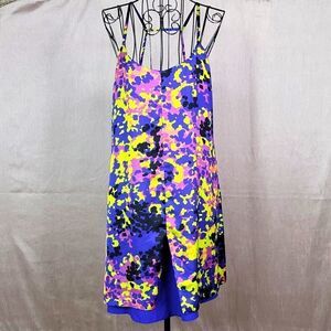TOPSHOP Multicolored Floral Open Back Strappy‎ Dress Size 6
